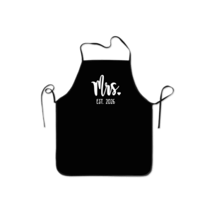 Mrs. Est. 2026 KS Creations Apron with white font