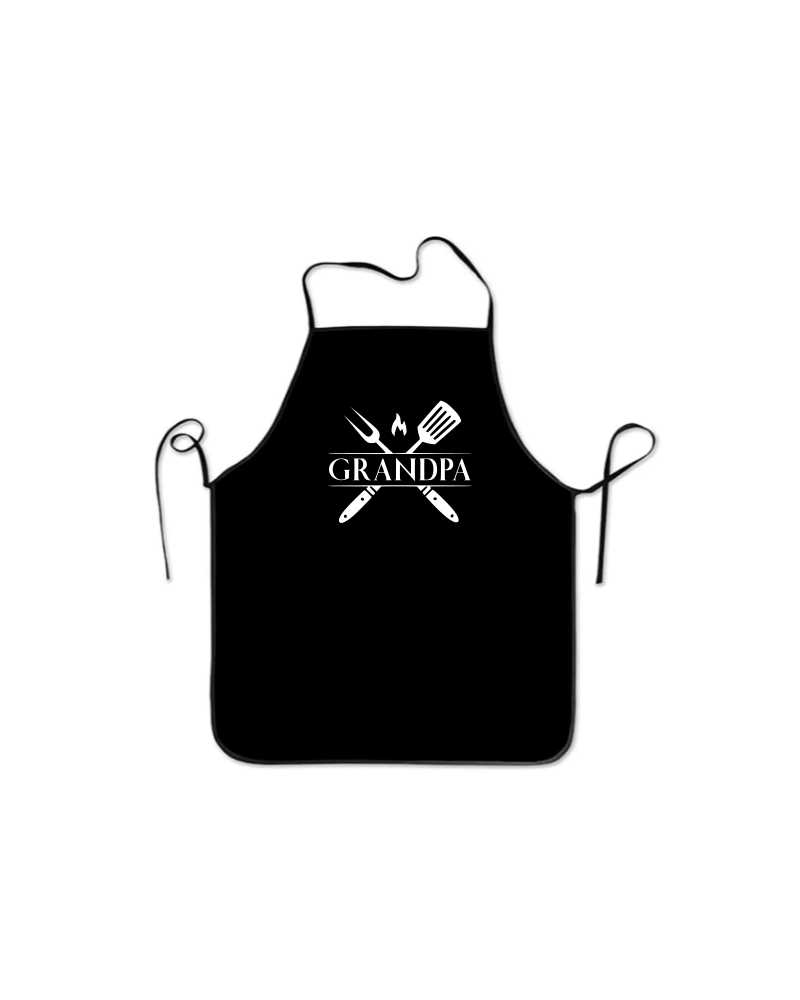 Grandpa Classic Black KS Creations Apron with white font
