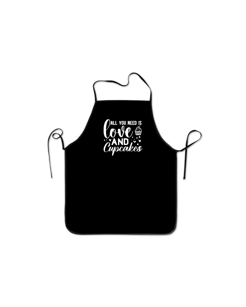 Love and cupcakes KS Creations Apron with white font