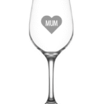 Heart Mum KS Creations Wine Glass
