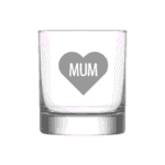 Heart Mum KS Creations Whiskey Glass