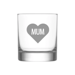 Heart Mum KS Creations Whiskey Glass