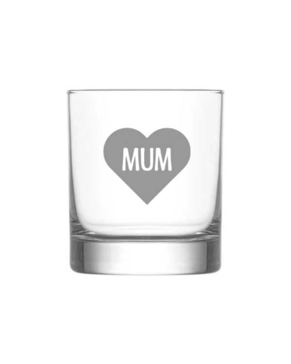 mum Heart Mum KS Creations Whiskey Glass