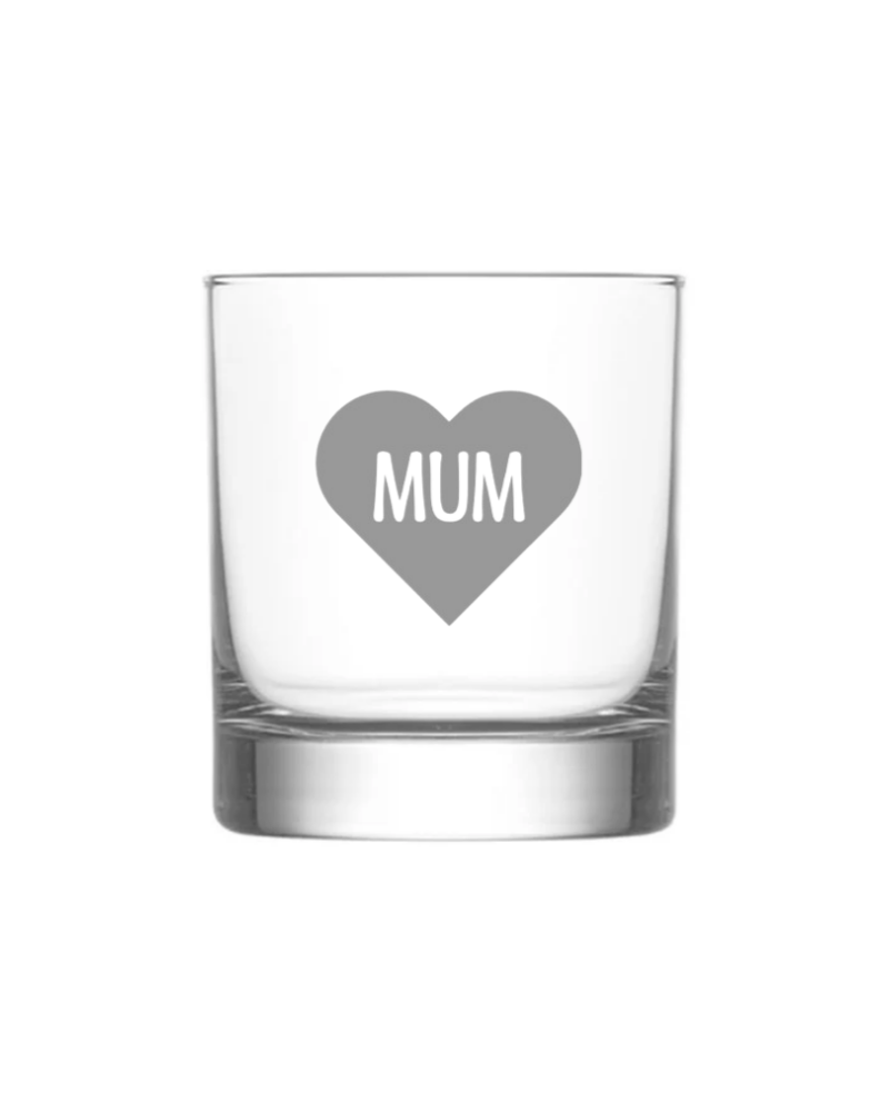 Heart Mum KS Creations Whiskey Glass