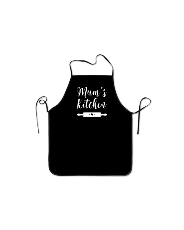 mumskitchenwhite Mum's Kitchen KS Creations Apron with white font