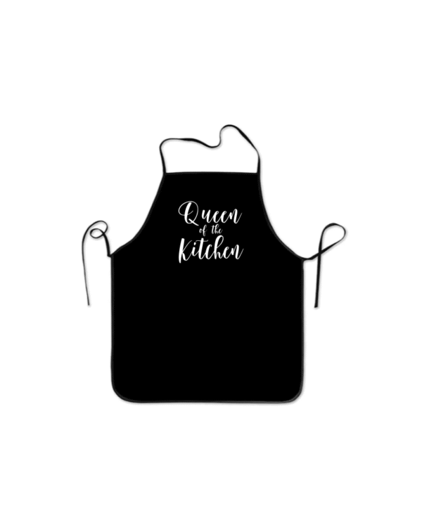 queenwhite Queen of the kitchen KS Creations Apron with white font