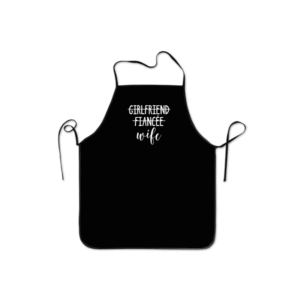 Promoted to Wife KS Creations Apron with white font