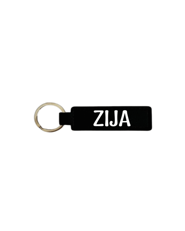 zijawhite Zija KS Creations Keychain with white font