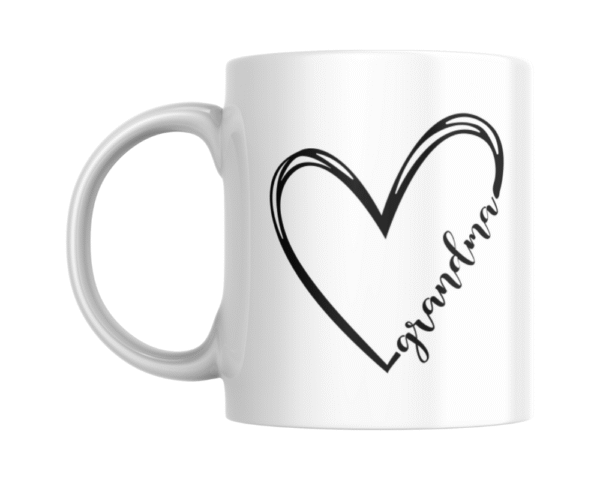 Grandma Heart Black (2) Grandma Heart KS Creations Mug Black