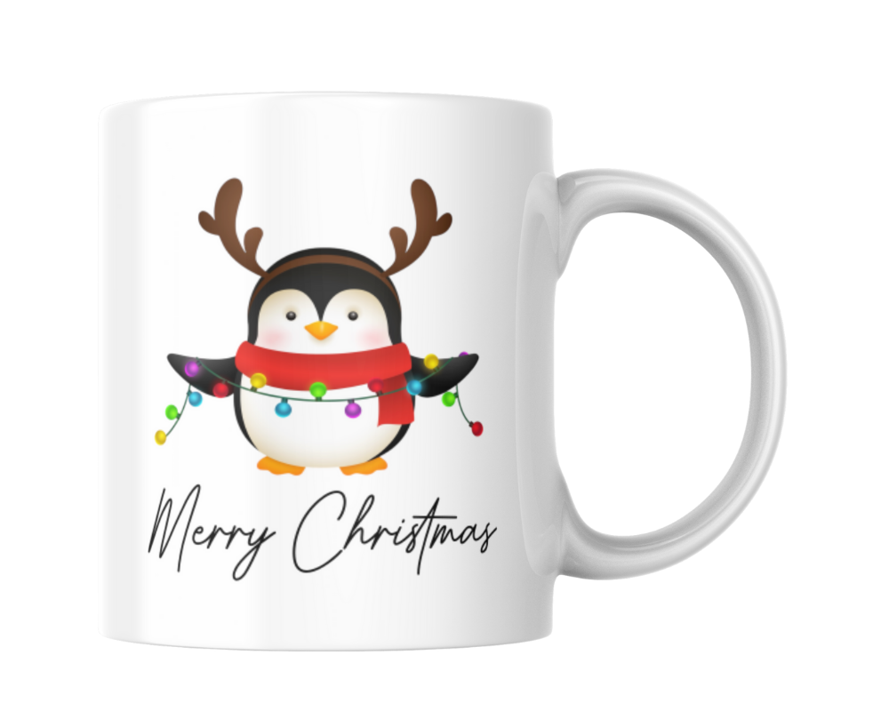 Merry Christmas with cute penguin KS Creations mug