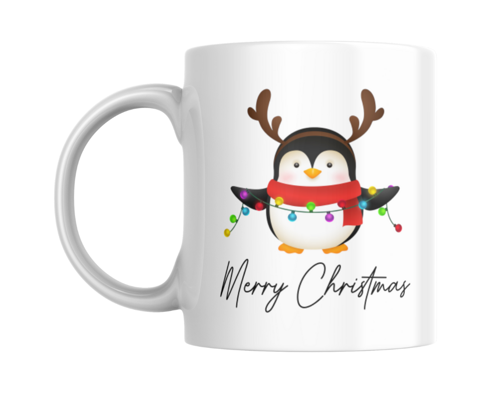 Merry Christmas with cute penguin KS Creations mug