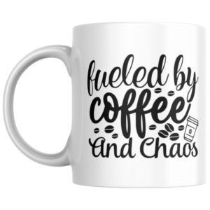 Fueled by Coffee and Chaos KS Creations Mug Black