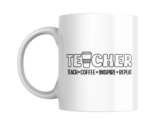 coffee black (2) Teacher Teach Coffee Inspire Repeat KS Creations Mug Black