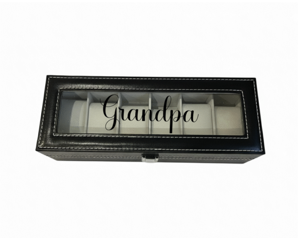 Grandpa KS Creations 6 Watch Organiser in Black Font