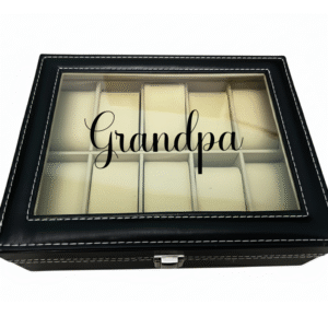 Grandpa KS Creations 10 Watch Organiser in Black Font