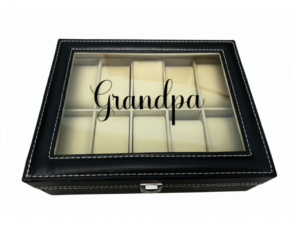 grandpa black Grandpa KS Creations 10 Watch Organiser in Black Font