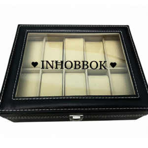 Inhobbok KS Creations 10 Watch Organiser in Black Font