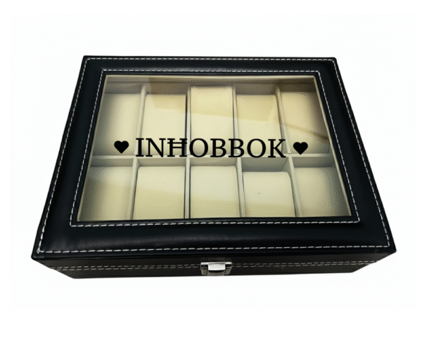 inhobbok black Inhobbok KS Creations 10 Watch Organiser in Black Font