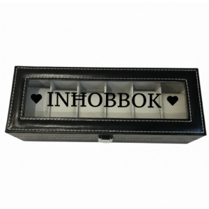Inhobbok KS Creations 6 Watch Organiser in Black Font