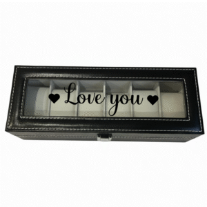 Love you KS Creations 6 Watch Organiser in Black Font