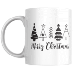 Merry Christmas with Christmas trees KS Creations Mug black