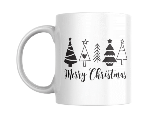 merry christmas black (2) Merry Christmas with Christmas trees KS Creations Mug black
