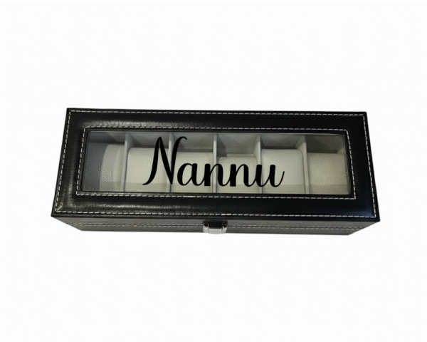 nannu black Nannu KS Creations 6 Watch Organiser in Black Font