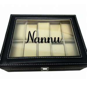 Nannu KS Creations 10 Watch Organiser in Black Font