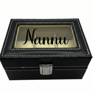 Nannu KS Creations 3 Watch Organiser in Black Font