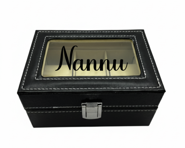 Nannu KS Creations 3 Watch Organiser in Black Font