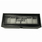 Papa' KS Creations 6 Watch Organiser in Black Font