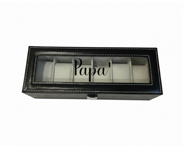 papa black Papa' KS Creations 6 Watch Organiser in Black Font