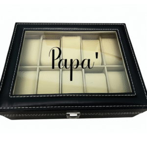 Papa' KS Creations 10 Watch Organiser in Black Font