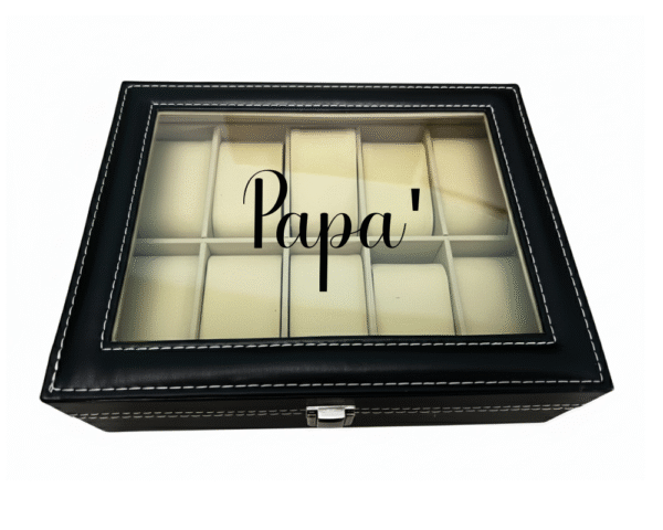 papa black Papa' KS Creations 10 Watch Organiser in Black Font