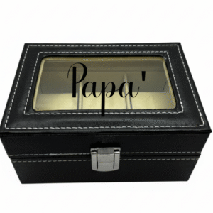 Papa' KS Creations 3 Watch Organiser in Black Font