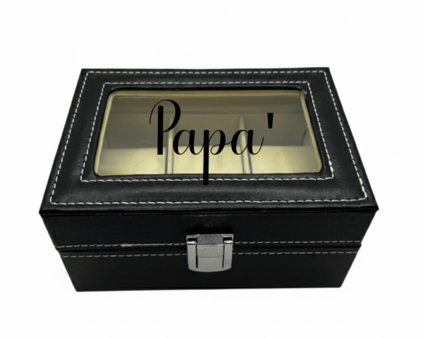 papa black Papa' KS Creations 3 Watch Organiser in Black Font