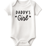 Daddy's Girl KS Creations Short Sleeve Baby Onesie in Black Font