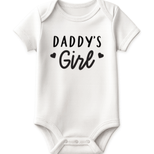 Daddy's Girl KS Creations Short Sleeve Baby Onesie in Black Font