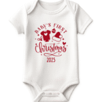 Baby's first Christmas 2025 short Sleeve KS Creations Baby Onesie red