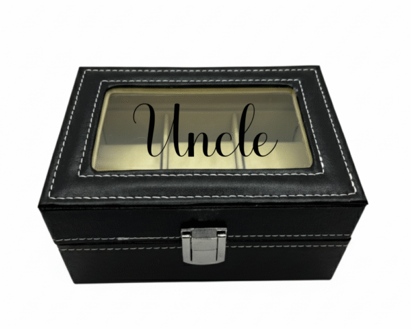 uncle black Uncle KS Creations 3 Watch Organiser in Black Font