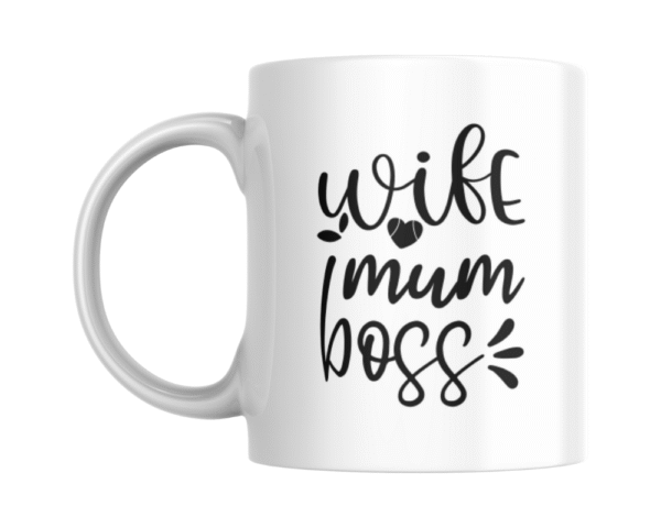 wife mum boss black (2) Wife Mum Boss KS Creations Mug Black