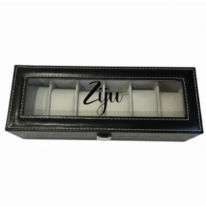Ziju KS Creations 6 Watch Organiser in Black Font