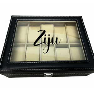 Ziju KS Creations 10 Watch Organiser in Black Font