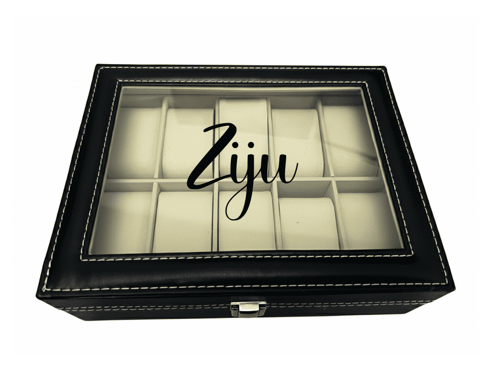ziju black Ziju KS Creations 10 Watch Organiser in Black Font