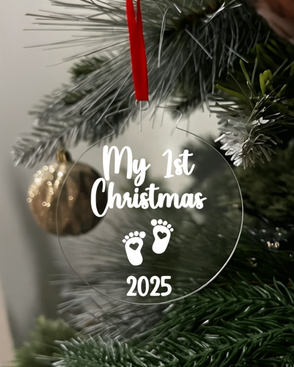 1stchristmas25 white My first Christmas 2025 Flat Christmas KS Creations Bauble white