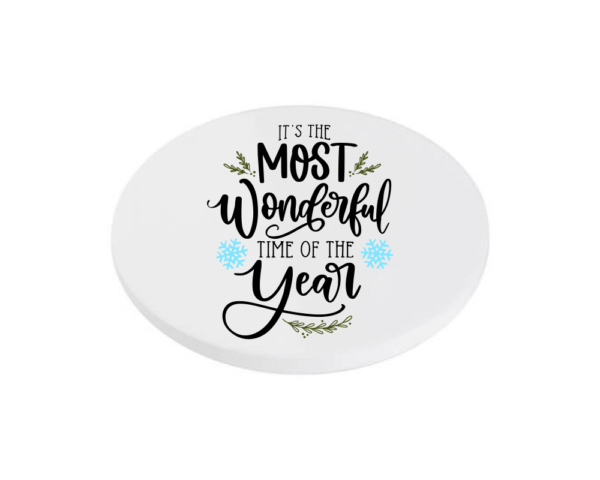 black Most wonderful time of the year Christmas KS Creations Coaster black