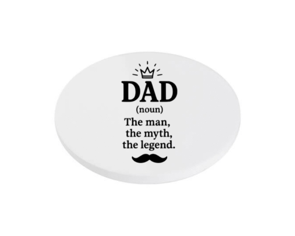 black Dad Noun KS Creations Coaster Black