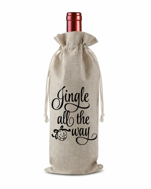 black Jingle all the way Bottle Christmas KS Creations Gift Bag Black