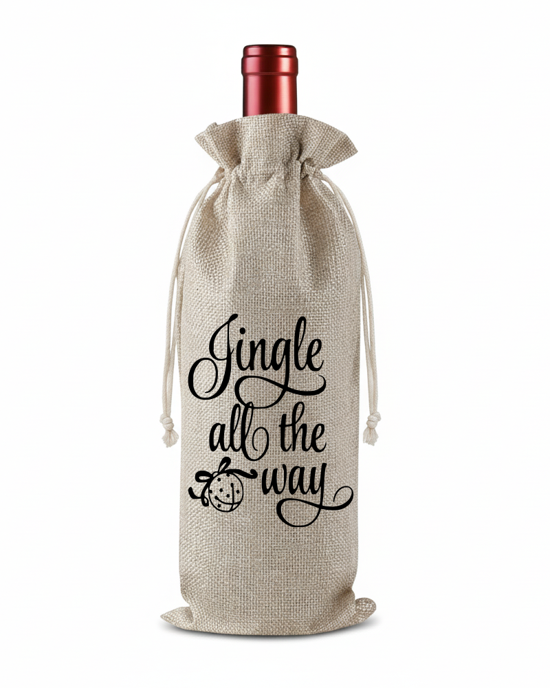 Jingle all the way Bottle Christmas KS Creations Gift Bag Black
