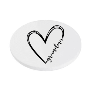 Grandma Heart KS Creations Coaster Black